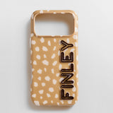 Fine Line Printed Custom iPhone Case - Deer Print/Dark Brown