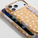 Fine Line Printed Custom iPhone Case - Deer Print/Baby Blue