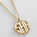 Monogram Custom Pendant Necklace - Horizontal  - Gold