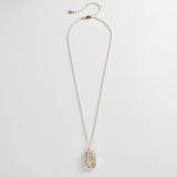Monogram Custom Pendant Necklace  - Vertical - Gold/Pavé