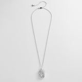 Monogram Custom Pendant Necklace  - Vertical - Silver/Pavé