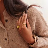 Domed Letter Custom Ring - Gold