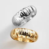 Domed Letter Custom Ring - Silver