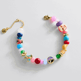 Semi-Precious Beaded Custom Charm Bracelet  - Multi Bracelet