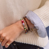 Semi-Precious Beaded Custom Charm Bracelet  - Multi Bracelet