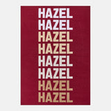 Ombre Name Custom Blanket - Maroon/White