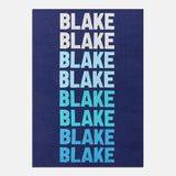 Ombre Name Custom Blanket - Navy/Blue