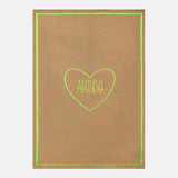 Heartfelt Custom Name Blanket  - Beige/Bright Green
