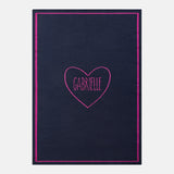 Heartfelt Custom Name Blanket  - Navy/Magenta