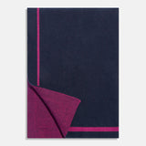 Heartfelt Custom Name Blanket  - Navy/Magenta