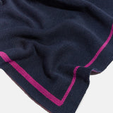 Heartfelt Custom Name Blanket  - Navy/Magenta