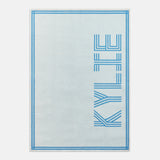 Your Name in Stripes Custom Blanket - White/Light Blue