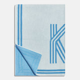 Your Name in Stripes Custom Blanket - White/Light Blue