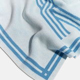 Your Name in Stripes Custom Blanket - White/Light Blue