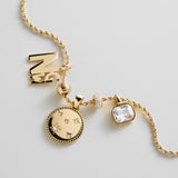 Monogram Cluster Custom Charm Necklace - Gold/Pavé