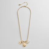 Monogram Cluster Custom Charm Necklace - Gold/Pavé