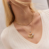 Monogram Cluster Custom Charm Necklace - Gold/Pavé