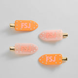 GRWM Custom Creaseless Hair Clip Set - Orange/Pink