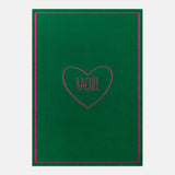 Heartfelt Custom Name Blanket - Dark Green/Hot Pink