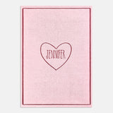 Heartfelt Custom Name Blanket - Light Pink/Maroon