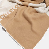 Checkerboard Custom Name Blanket - White/Beige