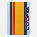 Rugby Stripe Custom Name Blanket - Yellow/Multi