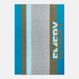Rugby Stripe Custom Name Blanket - Gray/Multi