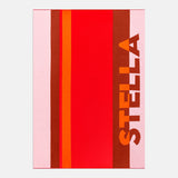 Rugby Stripe Custom Name Blanket - Red/Multi