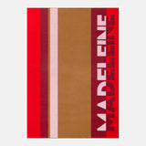 Rugby Stripe Custom Name Blanket - Brown/Multi