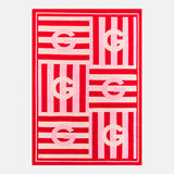Boxed In Custom Initial Blanket - Red/White