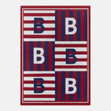Boxed In Custom Initial Blanket - Maroon/White
