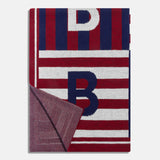 Boxed In Custom Initial Blanket - Maroon/White
