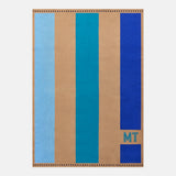 Stripe It Up Custom Initial Blanket - Gray/Blue