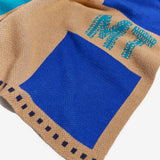 Stripe It Up Custom Initial Blanket - Gray/Blue