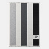 Stripe It Up Custom Initial Blanket - Black/White