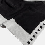 Stripe It Up Custom Initial Blanket - Black/White
