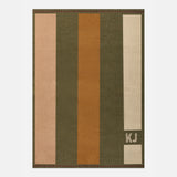 Stripe It Up Custom Initial Blanket - Olive/Beige