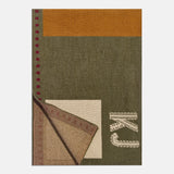 Stripe It Up Custom Initial Blanket - Olive/Beige