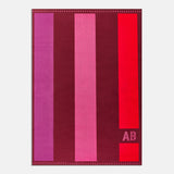 Stripe It Up Custom Initial Blanket - Red/Pink