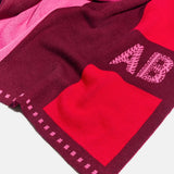 Stripe It Up Custom Initial Blanket - Red/Pink