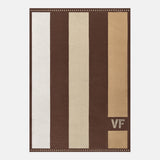 Stripe It Up Custom Initial Blanket - Brown/Beige