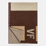 Stripe It Up Custom Initial Blanket - Brown/Beige