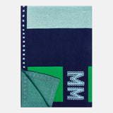 Stripe It Up Custom Initial Blanket - Navy/Blue