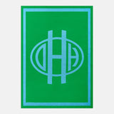 Monogram Custom Blanket - Green/Light Blue