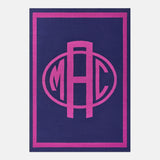 Monogram Custom Blanket - Navy/Magenta