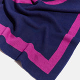Monogram Custom Blanket - Navy/Magenta