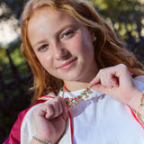 Twisty Cord Kids' Custom Name Necklace - Pink/Bright Green