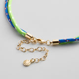 Twisty Cord Kids' Custom Name Necklace  - Blue/Bright Green