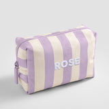 Striped Take It Away Custom Name Storage Pouch - Wisteria