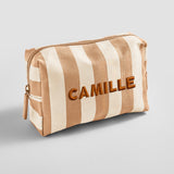 Striped Take It Away Custom Name Storage Pouch - Dune